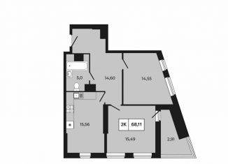 Продаю 2-ком. квартиру, 68.1 м2, Ростов-на-Дону, проспект Шолохова, 211/3