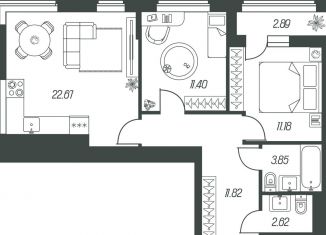 Продаю 2-ком. квартиру, 66.4 м2, Тула