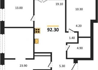 Продам 3-комнатную квартиру, 92.3 м2, Новосибирск, метро Речной вокзал