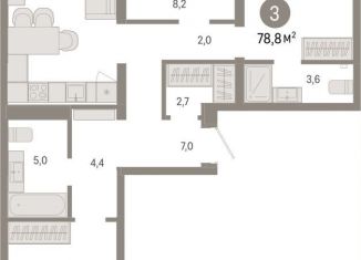 Продажа 3-комнатной квартиры, 78.8 м2, Екатеринбург