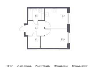 Продам однокомнатную квартиру, 33.6 м2, Москва, жилой комплекс Эко Бунино, 15