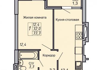 Продаю однокомнатную квартиру, 33.3 м2, Волгоград, Кировский район