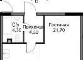 Продам квартиру студию, 42.3 м2, Москва, метро Калужская, улица Академика Челомея, 1А