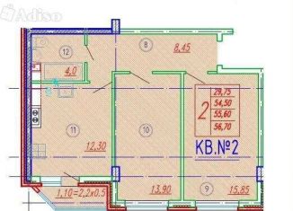 Продажа 2-комнатной квартиры, 56.7 м2, Адыгея