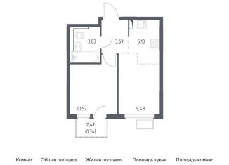 Продаю 1-ком. квартиру, 33.4 м2, Москва, жилой комплекс Остафьево, к15