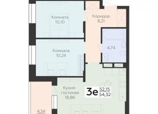 Продам 3-ком. квартиру, 54.3 м2, Воронеж, Коминтерновский район, Электросигнальная улица, 9Ак1