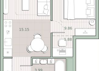 1-ком. квартира на продажу, 34.3 м2, Москва, район Кунцево