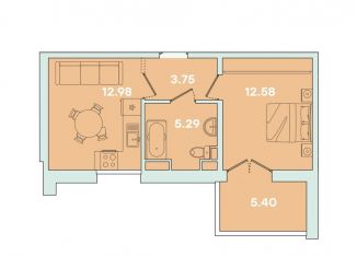 Продаю квартиру со свободной планировкой, 40 м2, Иркутск, улица Петрова, 16