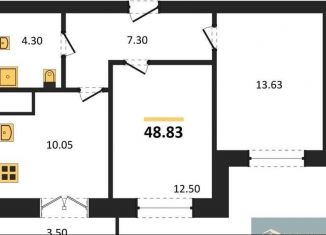 Продается 2-ком. квартира, 48.8 м2, Воронеж, Цимлянская улица, 10В