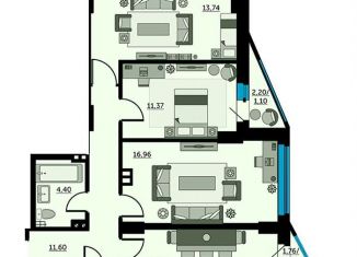 Продается 3-ком. квартира, 75.1 м2, Ростовская область, Красноармейская улица, 157В/83с2