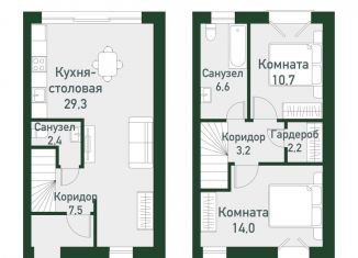 Продаю 2-ком. квартиру, 75.7 м2, посёлок Западный