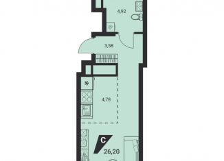 Продается квартира студия, 26.2 м2, Екатеринбург, метро Уралмаш, Шефская улица, 42