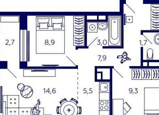 Продается квартира свободная планировка, 52.2 м2, Республика Башкортостан, улица Энтузиастов, 7