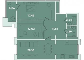 Продажа двухкомнатной квартиры, 78.2 м2, Иркутск, улица Петрова, 16