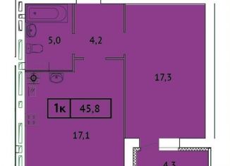 Продажа 1-ком. квартиры, 45.8 м2, Иваново