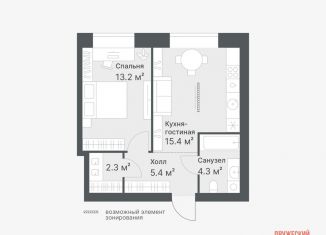 Продаю 1-комнатную квартиру, 41.2 м2, Тюмень, Калининский округ