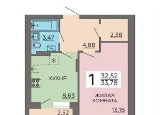 Продам 1-ком. квартиру, 33.8 м2, Воронеж, улица Независимости, 78