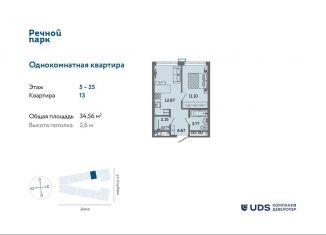 Продается двухкомнатная квартира, 34.6 м2, Ижевск