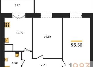 Продам 2-комнатную квартиру, 56.5 м2, Воронеж, Левобережный район, Цимлянская улица, 10В