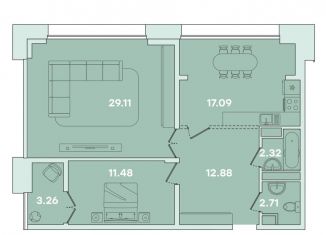 2-ком. квартира на продажу, 78.9 м2, Иркутск, улица Петрова, 16