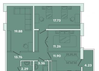 Продаю трехкомнатную квартиру, 84.4 м2, Иркутск, улица Петрова, 16