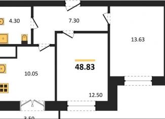 Продам 2-ком. квартиру, 48.8 м2, Воронеж, Цимлянская улица, 10В