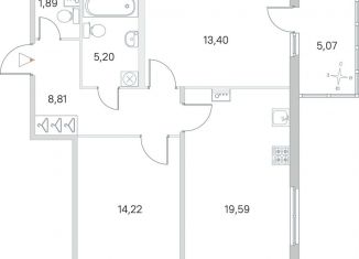 Продажа двухкомнатной квартиры, 65.7 м2, посёлок Стрельна, ЖК Любоград