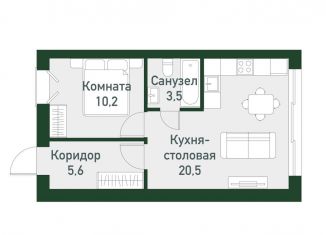 Продается 1-ком. квартира, 39.4 м2, Челябинская область