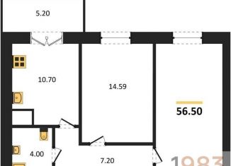 Продается двухкомнатная квартира, 56.5 м2, Воронеж, Левобережный район, Цимлянская улица, 10В