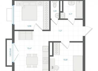 Продажа 2-комнатной квартиры, 49.4 м2, Екатеринбург, метро Чкаловская