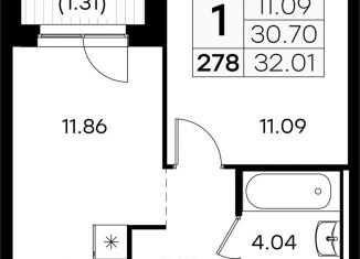 Продам 1-комнатную квартиру, 32 м2, Татарстан