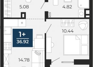 Продажа однокомнатной квартиры, 36.9 м2, деревня Патрушева, ЖК Никольский, улица Петра Ершова, 12