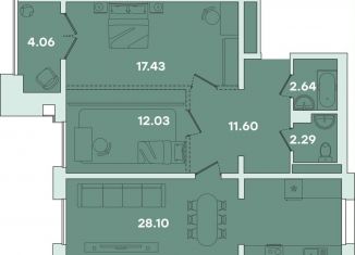 Продажа 2-комнатной квартиры, 78.2 м2, Иркутск, улица Петрова, 16