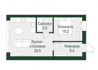 Продается 1-ком. квартира, 39.4 м2, Челябинская область