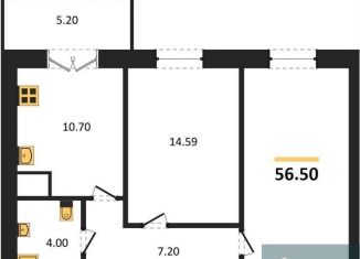 Продам двухкомнатную квартиру, 56.5 м2, Воронеж, Цимлянская улица, 10В