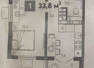 Продаю 1-ком. квартиру, 33.8 м2, Пензенская область, Светлая улица, с77