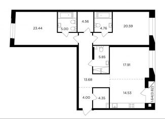 Продам 3-ком. квартиру, 119.5 м2, Москва, жилой комплекс Форивер, 2