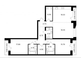 Трехкомнатная квартира на продажу, 107 м2, Москва, жилой комплекс Форивер, 3, ЖК Форивер