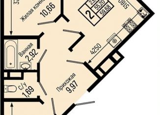 Продается 2-ком. квартира, 59.7 м2, Краснодарский край