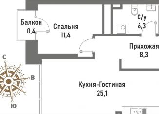 Продается двухкомнатная квартира, 51.5 м2, Москва, ВАО, улица Матросская Тишина, 12