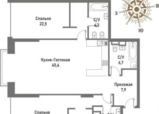 Продается 3-ком. квартира, 120.1 м2, Москва, ВАО, улица Матросская Тишина, 12