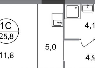 Продается квартира студия, 25.8 м2, Московский, ЖК Первый Московский