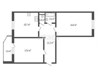 Продам двухкомнатную квартиру, 55.1 м2, Санкт-Петербург, метро Беговая, Беговая улица, 9к2