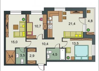 Продажа 3-комнатной квартиры, 87.7 м2, Волгоград, улица Полоненко, 12