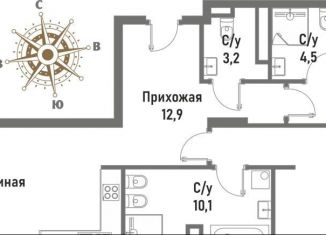 3-ком. квартира на продажу, 99.2 м2, Москва, улица Матросская Тишина, 12, ВАО