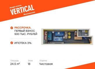 Продам квартиру студию, 24.5 м2, Санкт-Петербург, улица Орджоникидзе, 44А, метро Московская