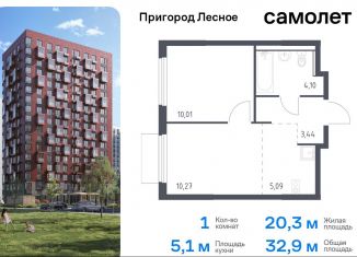 Продажа 1-ком. квартиры, 32.9 м2, Московская область, микрорайон Пригород Лесное, к18