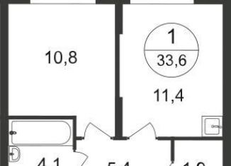 Продам однокомнатную квартиру, 33.6 м2, Москва, 7-я фаза, к2