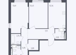 Аренда 3-комнатной квартиры, 75.9 м2, Московская область, Пригородное шоссе, 18