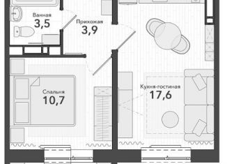 2-ком. квартира на продажу, 39.3 м2, Новосибирская область, микрорайон Околица, 12С